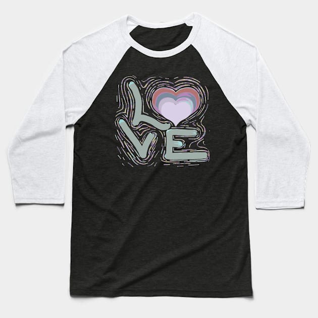 Pride Bi Love Bisexual Heart Lgbtq Baseball T-Shirt by Luca loves Lili